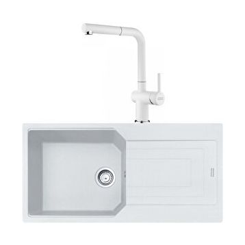 Franke Urban UBG 611-100 Bianco Granit Eviye-Active Plus Doccia Batarya Seti
