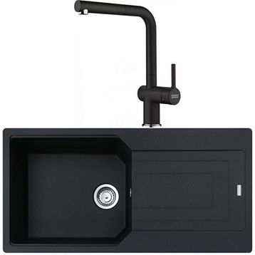 Franke Urban Ubg 611-100 Nero Granit Eviye-Active Plus Doccia Batarya Seti