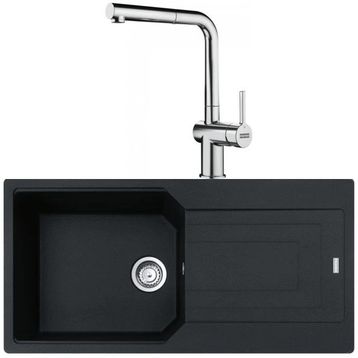 Franke Urban Ubg 611-100 Nero Granit Eviye-Active Plus Doccia Krom Batarya Seti