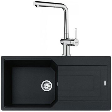 Franke Urban Ubg 611-100 Nero Granit Eviye-Active Plus Doccia Krom Batarya Seti
