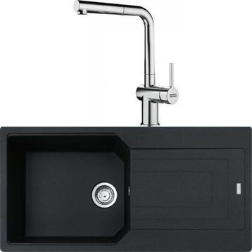 Franke Urban Ubg 611-100 Nero Granit Eviye-Active Plus Doccia Krom Batarya Seti