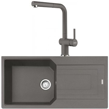 Franke Urban UBG 611-100 Stone Grey Granit Eviye-Active Plus Doccia Batarya Seti