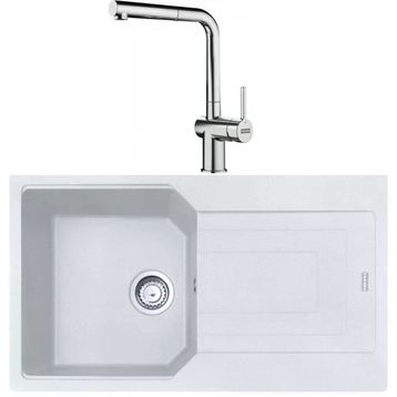 Franke Urban UBG 611-86 Bianco Granit Eviye-Active Plus Doccia Krom Batarya Seti