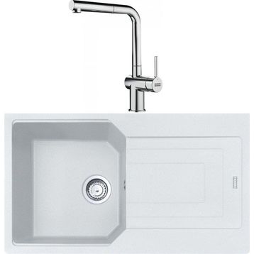 Franke Urban UBG 611-86 Bianco Granit Eviye-Active Plus Doccia Krom Batarya Seti
