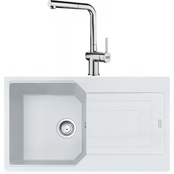 Franke Urban UBG 611-86 Bianco Granit Eviye-Active Plus Doccia Krom Batarya Seti