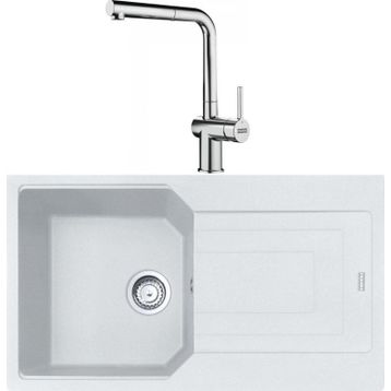 Franke Urban UBG 611-86 Bianco Granit Eviye-Active Plus Doccia Krom Batarya Seti