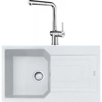 Franke Urban UBG 611-86 Bianco Granit Eviye-Active Plus Doccia Krom Batarya Seti