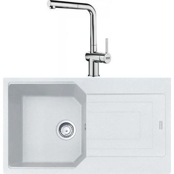 Franke Urban UBG 611-86 Bianco Granit Eviye-Active Plus Doccia Krom Batarya Seti