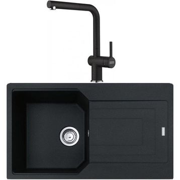 Franke Urban Ubg 611-86 Nero Granit Eviye-Active Plus Doccia Nero Batarya Seti