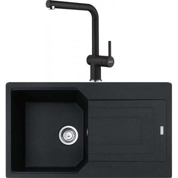 Franke Urban Ubg 611-86 Nero Granit Eviye-Active Plus Doccia Nero Batarya Seti