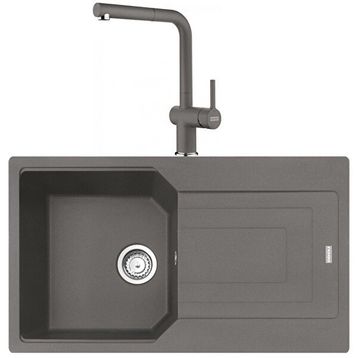 Franke Urban UBG 611-86 Stone Grey Granit Eviye-Active Plus Doccia Batarya Seti