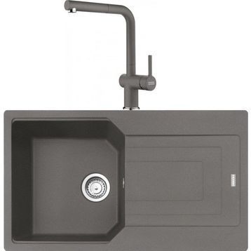 Franke Urban UBG 611-86 Stone Grey Granit Eviye-Active Plus Doccia Batarya Seti