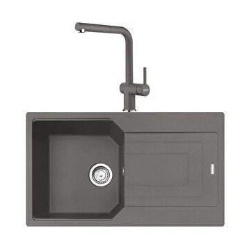 Franke Urban UBG 611-86 Stone Grey Granit Eviye-Active Plus Doccia Batarya Seti