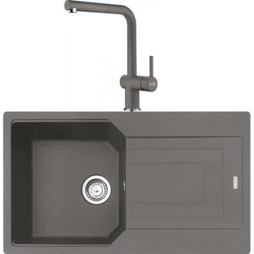 Franke Urban UBG 611-86 Stone Grey Granit Eviye-Active Plus Doccia Batarya Seti