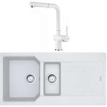 Franke Urban UBG 651-100 Bianco Granit Eviye-Active Plus Doccia Batarya Seti