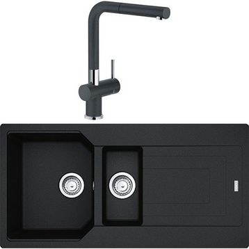 Franke Urban UBG 651-100 Nero 1.5 Gözlü Armatürlü Granit Eviye Seti