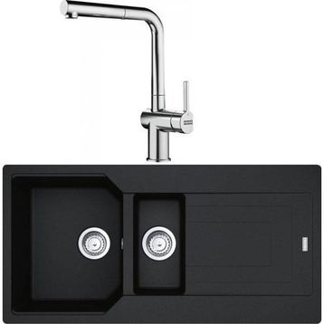Franke Urban UBG 651-100 Nero Granit Eviye-Active Plus Doccia Krom Batarya Seti