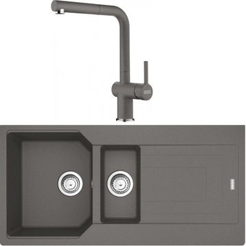 Franke Urban UBG 651-100 Stone Grey Granit Eviye-Active Plus Doccia Batarya Seti