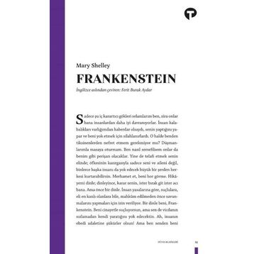 FRANKENSTEIN YA DA MODERN PROMETHEUS - MARY SHELLEY (ISBN:9789756323670)