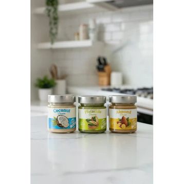Frapella 220 gr Antep Fıstık Ezmesi + 220 gr Badem Kreması + 220 gr Hindistan Cevizli Kreması