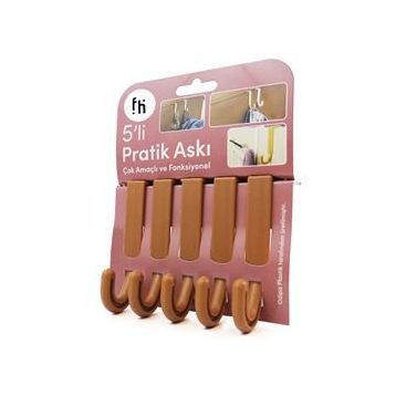 Frater 5'li Açık Kahve Pratik Askı