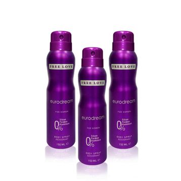 Free Love Eurodream 3x150 ml Kadın Sprey Deodorant