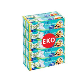 Fresh-Up 19x25 cm Ekonomik Kilitli Buzdolabı Poşeti (10 adet)