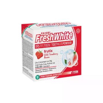 Fresh White 50 gr Çilek Aromalı Diş Parlatıcı ve Beyazlatıcı Bakım Tozu