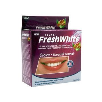 Fresh White 50 gr Diş Parlatıcı Ve Beyazlatıcı Bakım Tozu Karanfil Aromalı