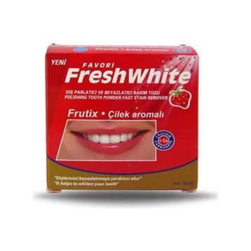 Fresh White Çilek Aromalı 50 gr Diş Beyazlatıcı Bakım Tozu