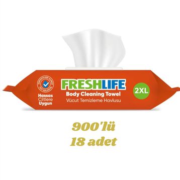 Freshlife 2XL 18x50 18 Paket 900 Adet Vücut Temizleme Havlusu