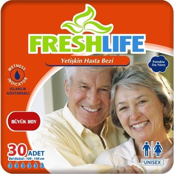 Freshlife 30'lu L Islaklık Göstergeli Yetişkin Hasta Bezi