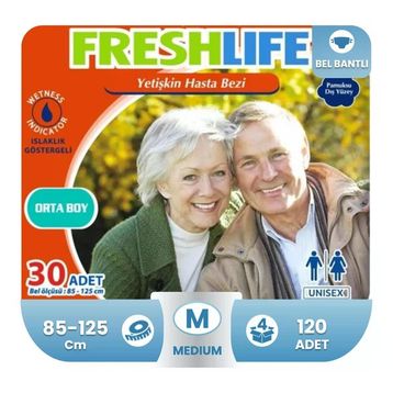 Freshlife Belbantlı Medium Beden 120 Adet Hasta Bezi