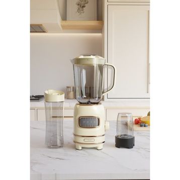 Fressi FR-BL01 Retroblend Öğütücülü Smoothie Krem Şişeli Retro Blender Seti