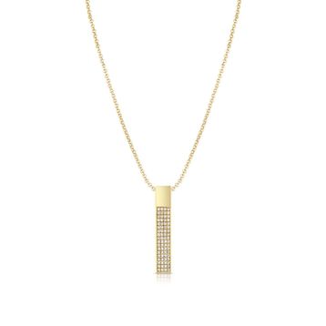 FRNCH FRJ30437-537-G Dikdörtgen Model Zirkon Taşlı Gold Renk Kadın Kolye