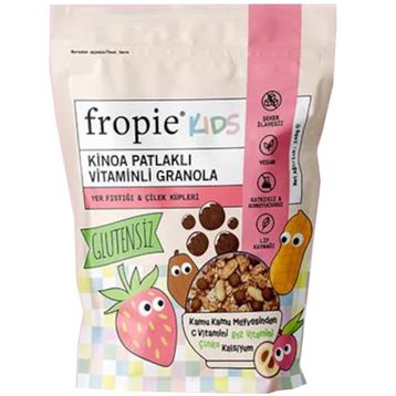 Fropie 240 gr Kids Yer Fıstığı Çilek Küpleri Granola