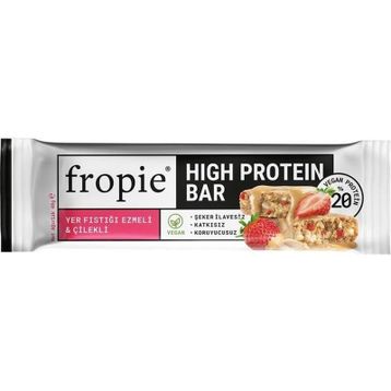 Fropie 40 gr Glutensiz Yer Fıstıklı Çilekli Protein Bar