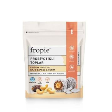 Fropie 80 gr Hindistan Cevizi Kaplı Kaju Ezmeli Probiyotikli Meyve Topları