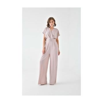 Ftz Women Beige 30724 Kadın Kemerli Tulum