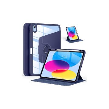 Fuchsia 10.9 inç 10. Nesil Uyumlu 360° Dönebilen Standlı Pino iPad Lacivert Tablet Kılıfı