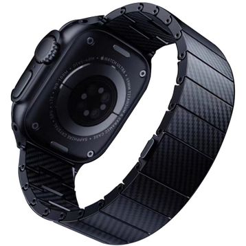 Fuchsia Apple Watch Ultra 42 mm KRD-90 600D Akıllı Saat Karbon Fiber Kordon
