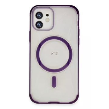 Fuchsia İphone 12 İle Uyumlu Hilton Kablosuz Şarj Özellikli Derin Mor Kapak