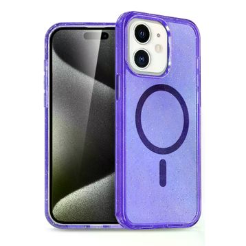 Fuchsia İphone 12 İle Uyumlu Star Kablosuz Şarj Özellikli Mor Kapak