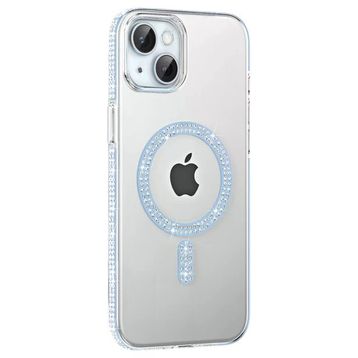 Fuchsia İphone 14 İle Uyumlu Move Taşlı Mavi Kablosuz Şarj Özellikli Kapak