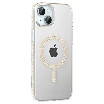 Fuchsia İphone 14 İle Uyumlu Move Taşlı Pembe Kablosuz Şarj Özellikli Kapak