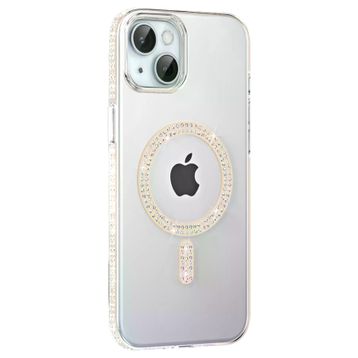 Fuchsia İphone 14 İle Uyumlu Move Taşlı Pembe Kablosuz Şarj Özellikli Kapak