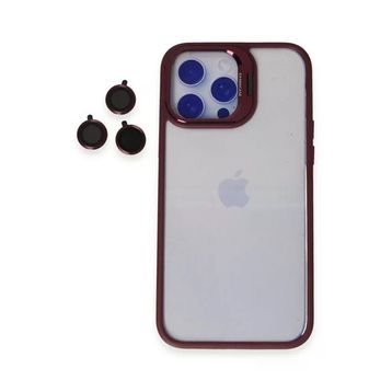 Fuchsia İphone 14 Pro İle Roblox Lens Standlı Kapak - Bordo Uyumlu Kılıf