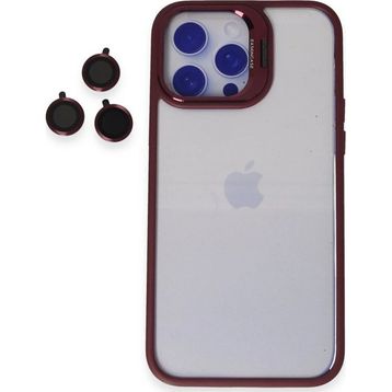 Fuchsia İphone 14 Pro İle Roblox Lens Standlı Kapak - Bordo Uyumlu Kılıf