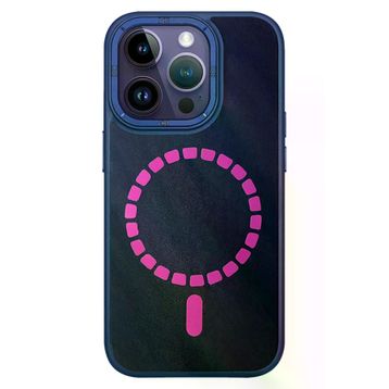 Fuchsia İphone 14 Pro İle Uyumlu Hbc-156 Forum Magneticsafe Kapak Lacivert Kılıf