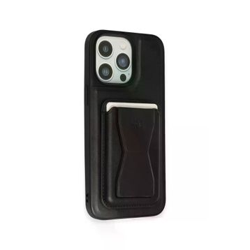 Fuchsia İphone 14 Pro İle Uyumlu Hd Deri Luxury Magnet Kartvizitli Koyu Yeşil Kılıf